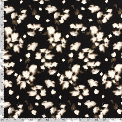 Viskose Nylon Crêpe Blütenregen - schwarz