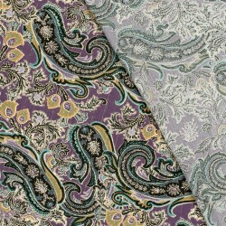 Viskose Krepp Lurex Paisley - FARBE