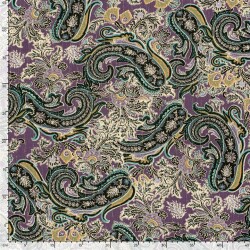Viskose Krepp Lurex Paisley - FARBE