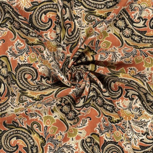 Viskose Krepp Lurex Paisley - FARBE