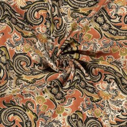 Viskose Krepp Lurex Paisley - FARBE