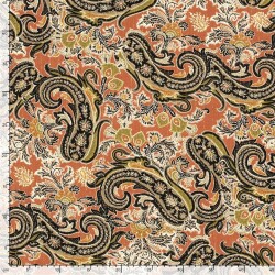 Viskose Krepp Lurex Paisley - FARBE