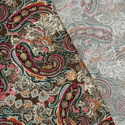 Viskose Krepp Lurex Paisley - FARBE