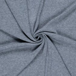 Strickjersey Gebürstet Uni - stahlblau meliert