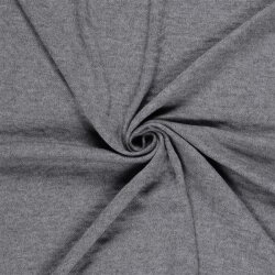 Strickjersey Gebürstet Uni - dunkelgrau meliert