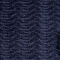 Samt Stretch Uni Wellen - marineblau