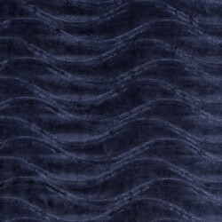 Samt Stretch Uni Wellen - marineblau
