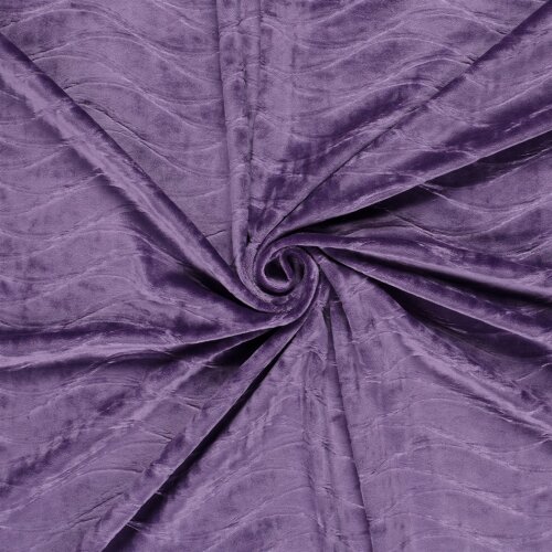 Samt Stretch Uni Wellen - violett