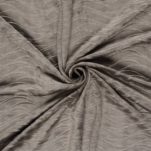 Samt Stretch Uni Wellen - taupe