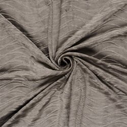 Samt Stretch Uni Wellen - taupe