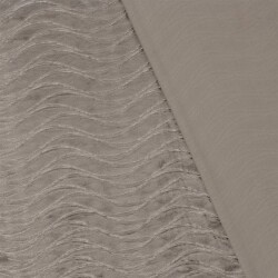 Samt Stretch Uni Wellen - taupe