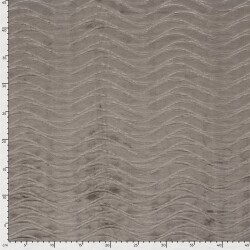 Samt Stretch Uni Wellen - taupe