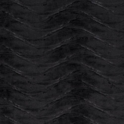 Samt Stretch Uni Wellen - schwarz