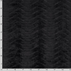 Samt Stretch Uni Wellen - schwarz