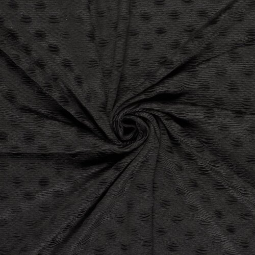 Samt Stretch Uni Punkte - schwarz