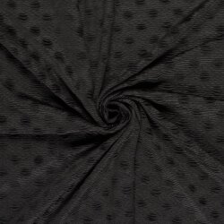 Samt Stretch Uni Punkte - schwarz