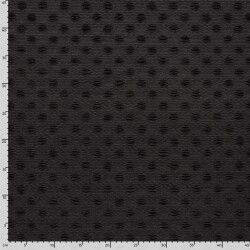 Samt Stretch Uni Punkte - schwarz