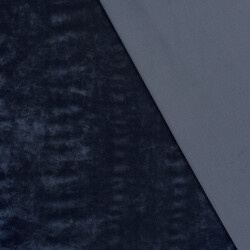 Samt Stretch Uni - marineblau