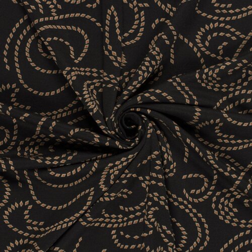 Polyester Viskose Seilmuster - schwarz
