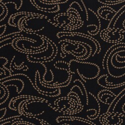 Polyester Viskose abstraktes Seilmuster - schwarz