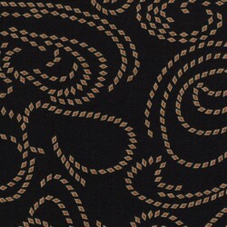 Polyester Viskose abstraktes Seilmuster - schwarz