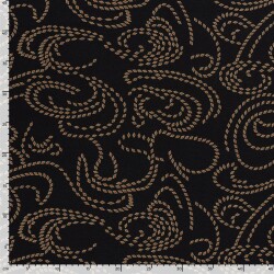 Polyester Viskose abstraktes Seilmuster - schwarz