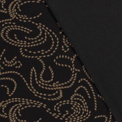 Polyester Viskose Seilmuster - schwarz