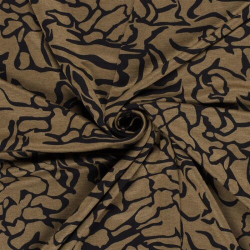 Polyester Viskose wildes Muster - kamel