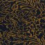 Polyester Viskose wildes Muster - marineblau/ocker