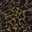 Polyester Viskose wildes Muster - marineblau/ocker