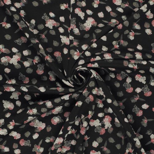 Polyester Viskose kleine Blumentupfen - schwarz