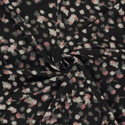 Polyester Viskose kleine Blumentupfen - schwarz