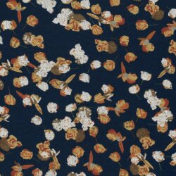 Polyester Viskose kleine Blumentupfen - marineblau