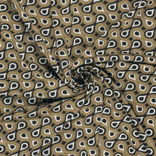 Polyester Viskose abstrakte Tropfenreihen - kamel
