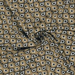 Polyester Viskose abstrakte Tropfenreihen - kamel