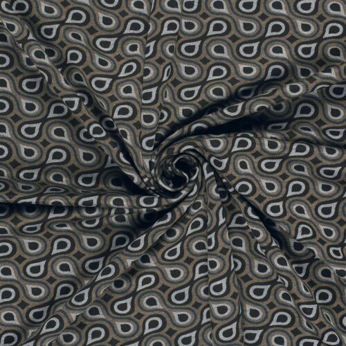 Polyester Viskose abstrakte Tropfenreihen - taupe