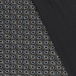 Polyester Viskose abstrakte Tropfenreihen - taupe