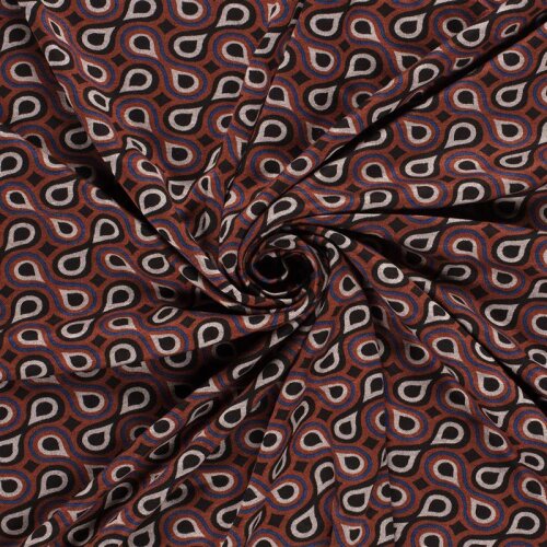 Polyester Viskose abstrakte Tropfenreihen - rostbraun