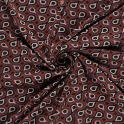 Polyester Viskose abstrakte Tropfenreihen - rostbraun