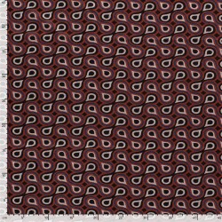Polyester Viskose abstrakte Tropfenreihen - rostbraun
