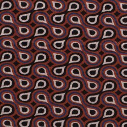 Polyester Viskose Tropfenreihen - rostbraun