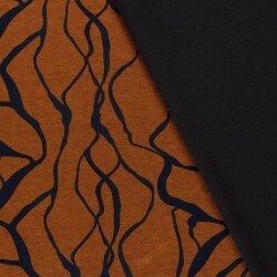 Polyester Viskose abstraktes Geflecht - ocker