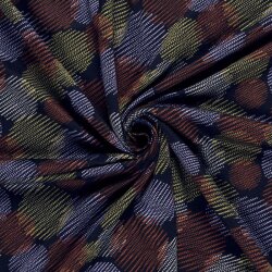 Polyester Viskose abstrakte Kreise - marineblau