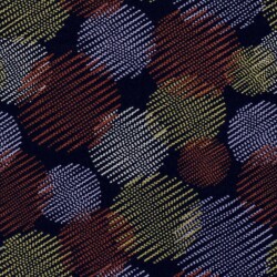 Polyester Viskose abstrakte Kreise - marineblau