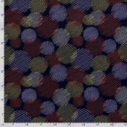 Polyester Viskose abstrakte Kreise - marineblau