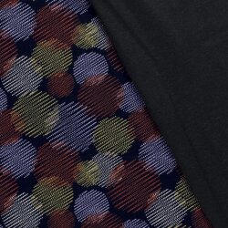 Polyester Viskose gestrichelte Kreise - marineblau