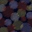 Polyester Viskose gestrichelte Kreise - marineblau