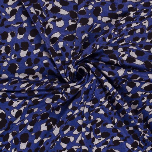 Poyester Viskose Mix Kleckse - royalblau