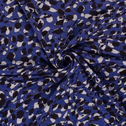 Poyester Viskose Mix abstrakte Kleckse - royalblau