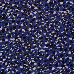 Poyester Viskose Mix abstrakte Kleckse - royalblau